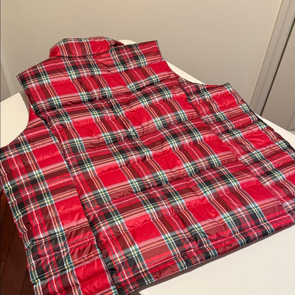 NWT 100% Down Red Plaid Puffer Women Vest Rugged Outdoor Durable Lands End 1X - Picture 14 of 16
